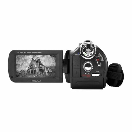 Minolta 4K Ultra HD 16x Digital Zoom IR Night Vision Video Camcorder Black MN4K40NV